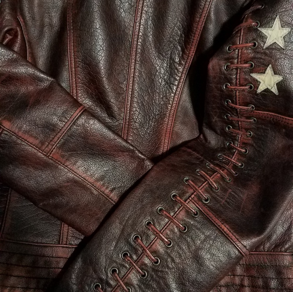 Black Rivet  leather  jacket - Picture 6 of 8